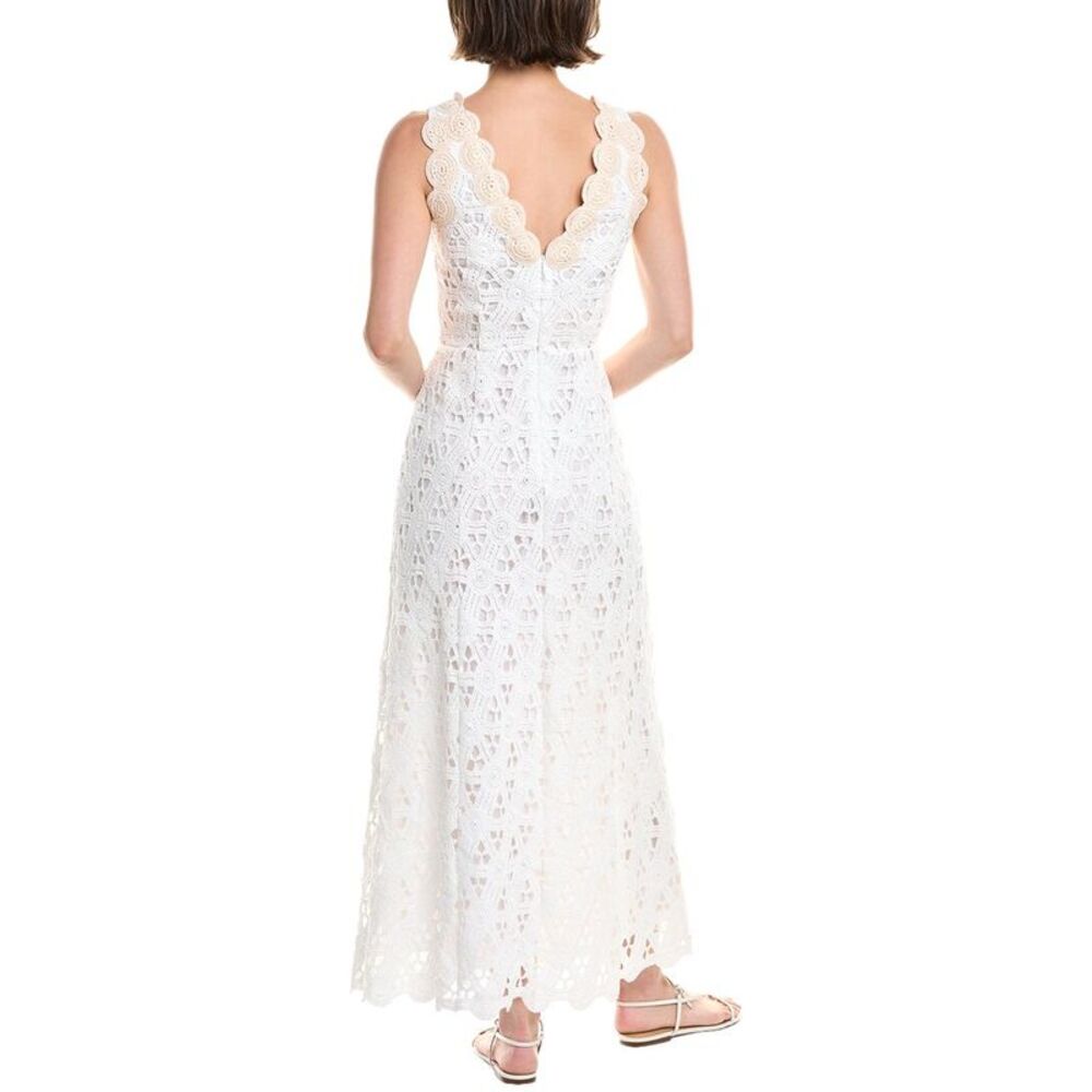 Rebecca Taylor Womens  Embroidered Lace Midi Dress, White - Picture 2 of 3